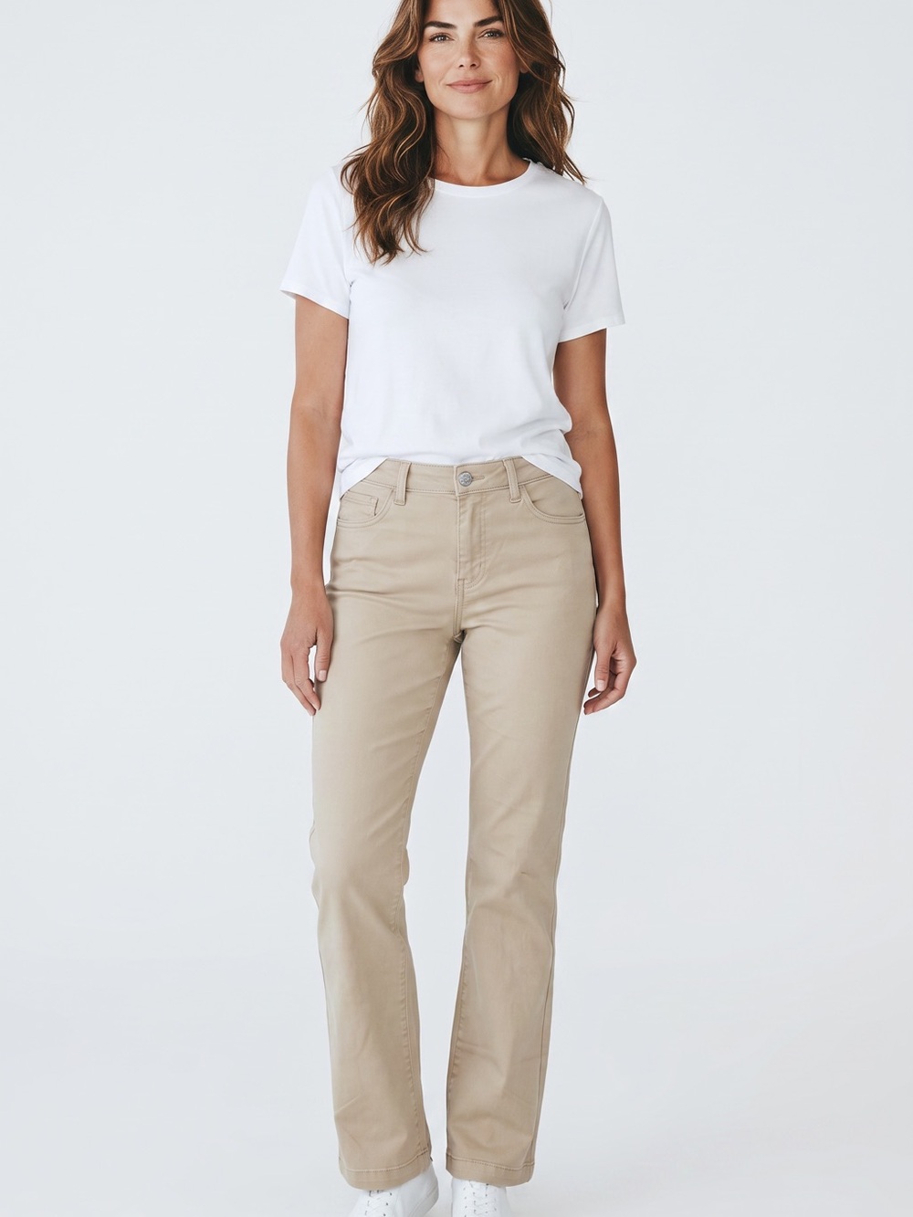 Aeropostale Women’s Straight-Leg Jeans in Khaki 97% cotton